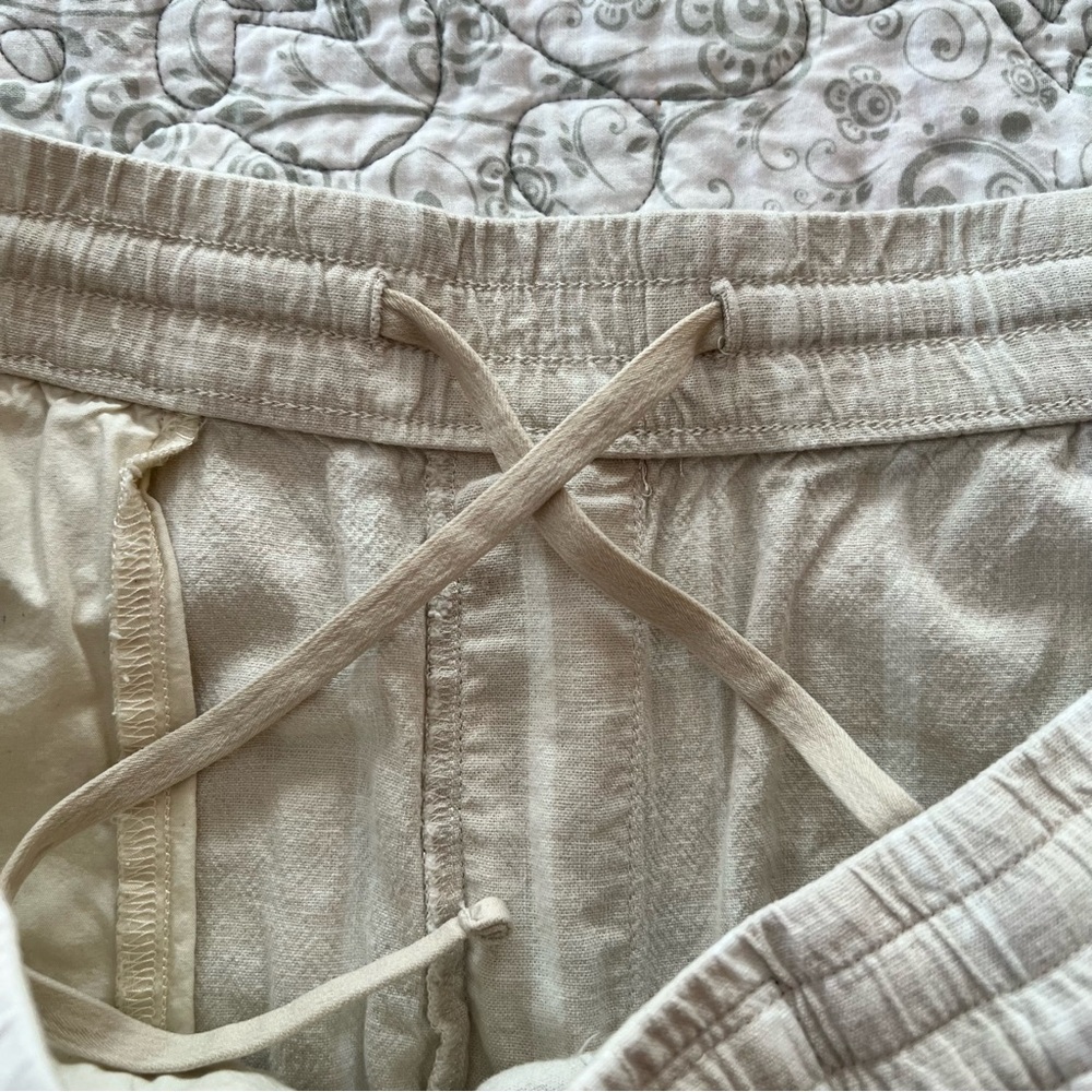 Abercrombie & Fitch Men’s Natural/White Linen/Cotton Blend Casual Shorts Size XL - Picture 6 of 8